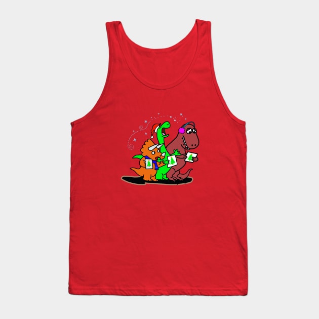 DInosaur Christmas Choir Tank Top by wolfmanjaq